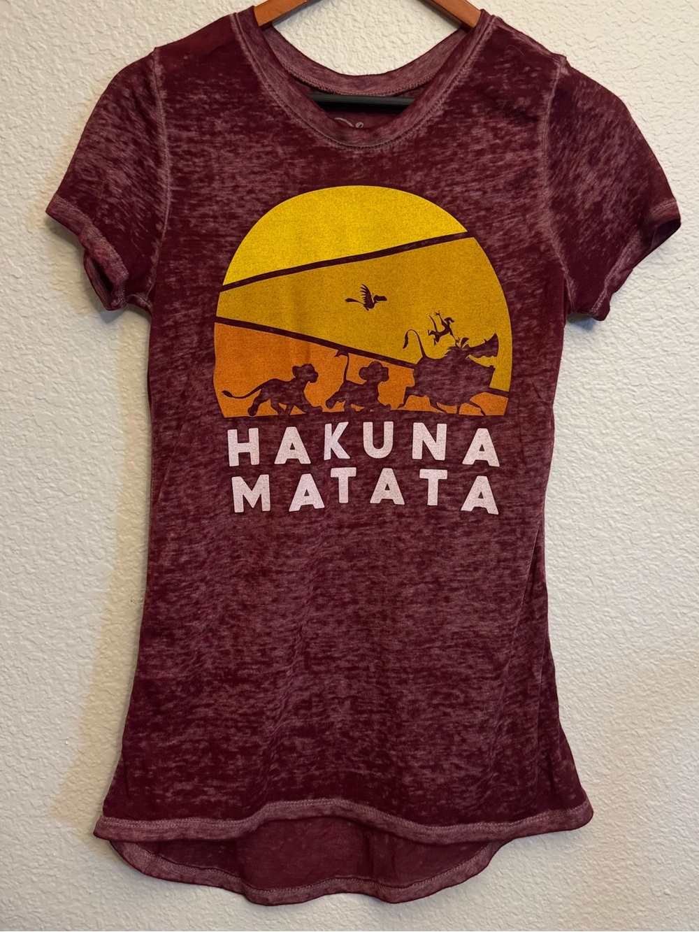 Disney The Lion King Maroon Graphic Hakuna Matata T-Shirt XS